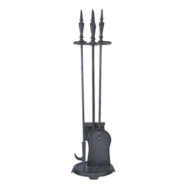 Simple Spaces T40100BK-C3L 4-Piece Fireplace Tool Set