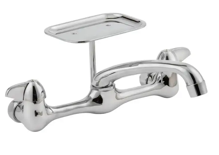 Homewerks 3190-41-CH-BC-Z Wall Mount Kitchen Faucet With Soap Dish