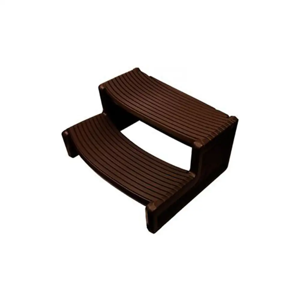 Confer Plastics Handi-Step Spa Hot Tub Stairs for Straight/Curved Spas, Espresso