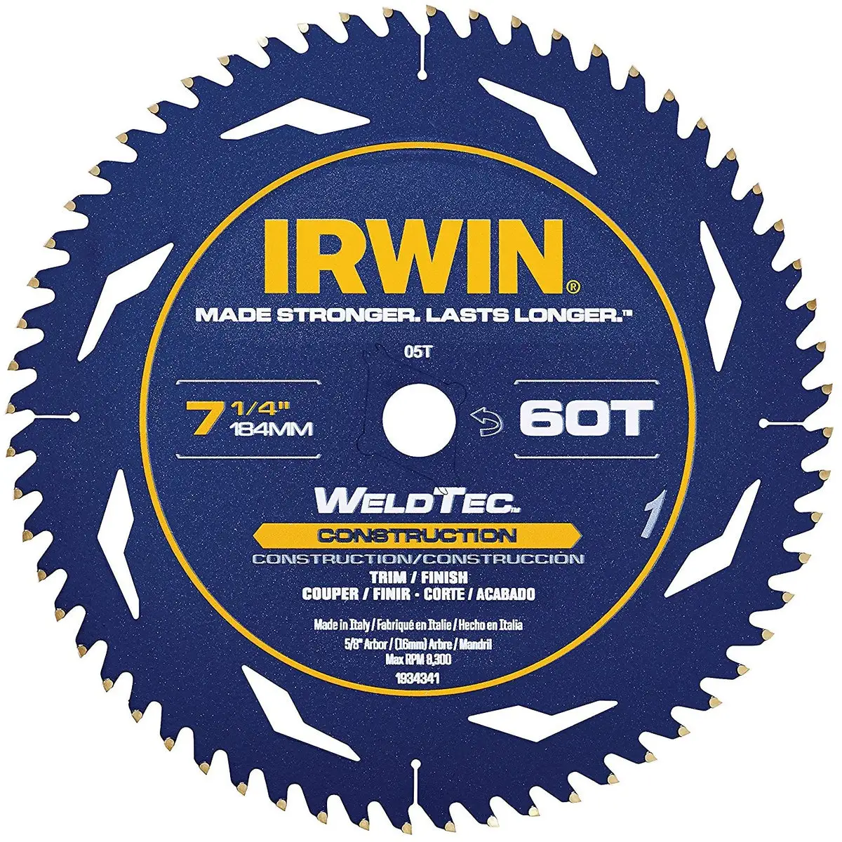 Irwin 1934342 WeldTec Corded Circular Trim/Finish Saw Blade