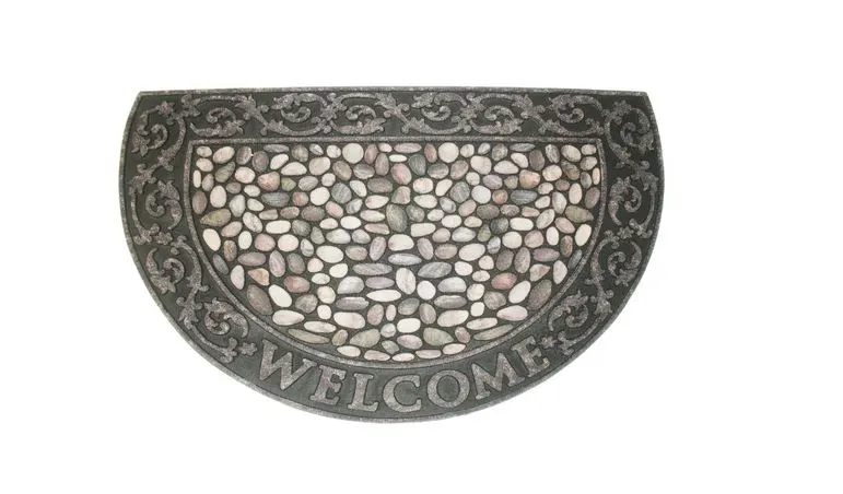 J & M Home Fashions 4517 Welcome Pebbles Half Round Doormat