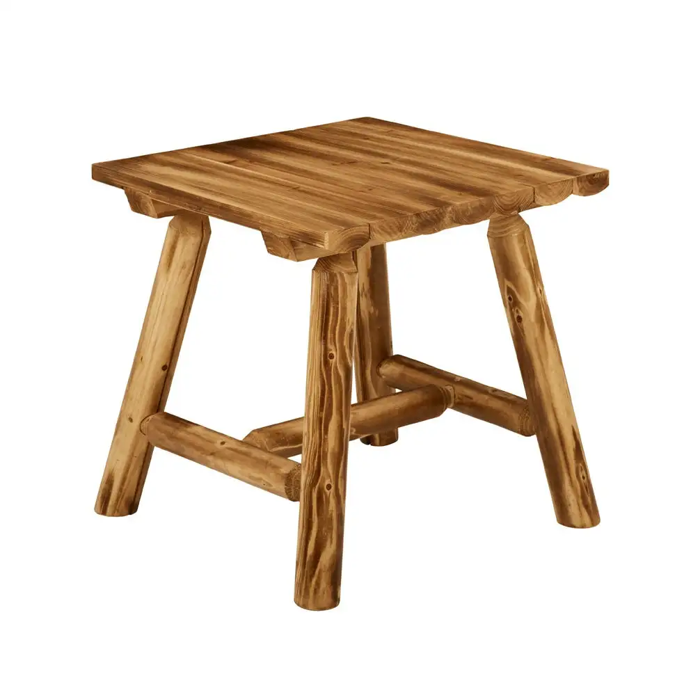 Jack Post NW-2Q-JE Northwoods Square Wood Log End Table