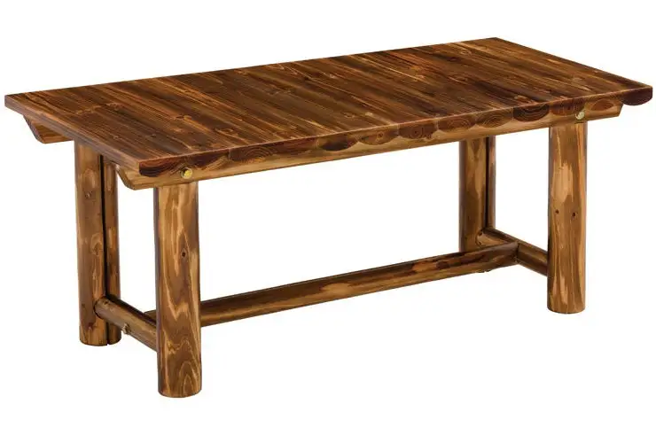 Jack Post NW-76Q Northwoods Log Rectangular Wood Coffee Table