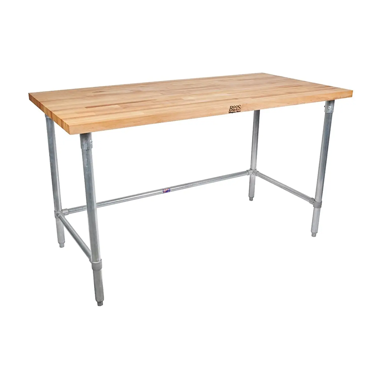 John Boos Maple Wood Top Work Table with Galvanized Steel Base, 60 x 30 x 1.5"