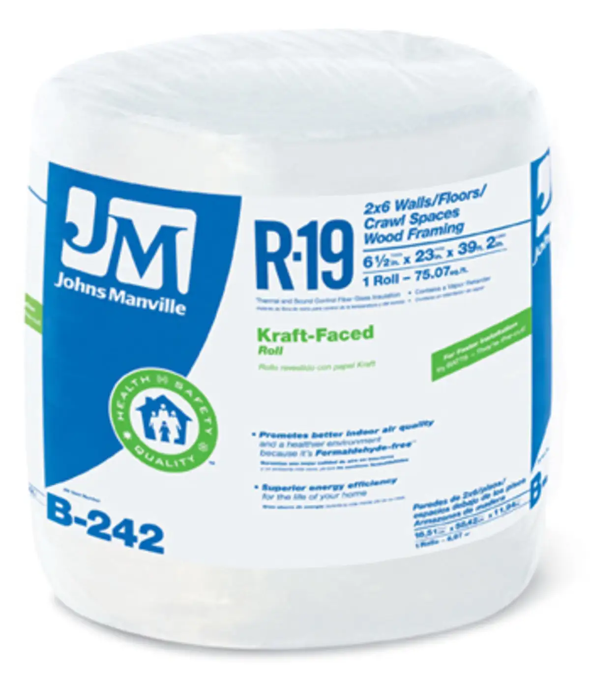 Johns Manville 90003720 Fiberglass Insulation Kraft Roll