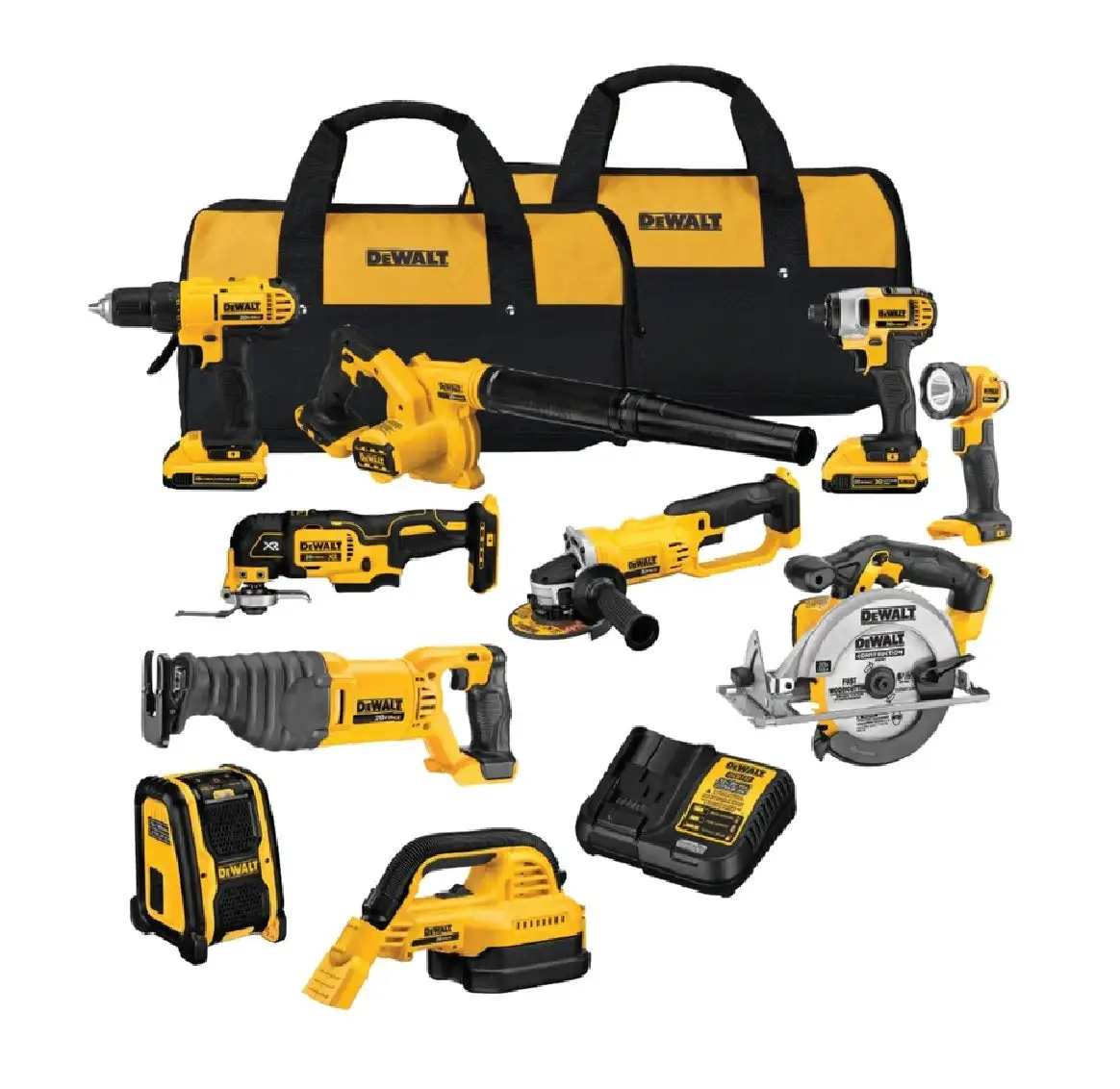 Dewalt DCK1020D2 Cordless Brushed 10 Tool Combo Kit