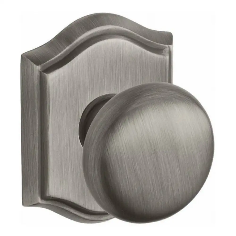 Round Knob Passage x Traditional Arch Rose - Matte Antique Nickel