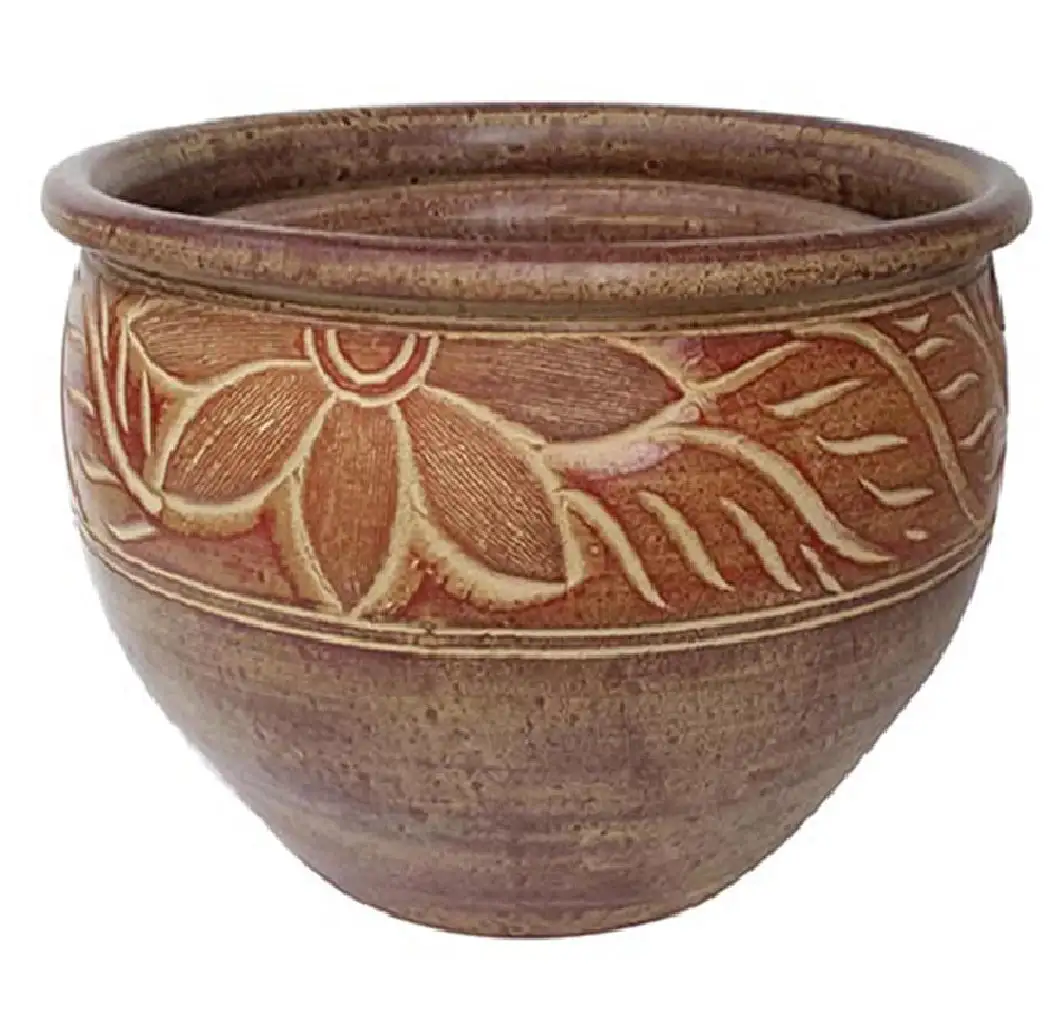 Trendspot CR11222N-15A Carved Thai Round Planter