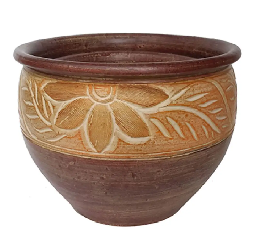 Trendspot CR11222N-15D Carved Thai Round Planter