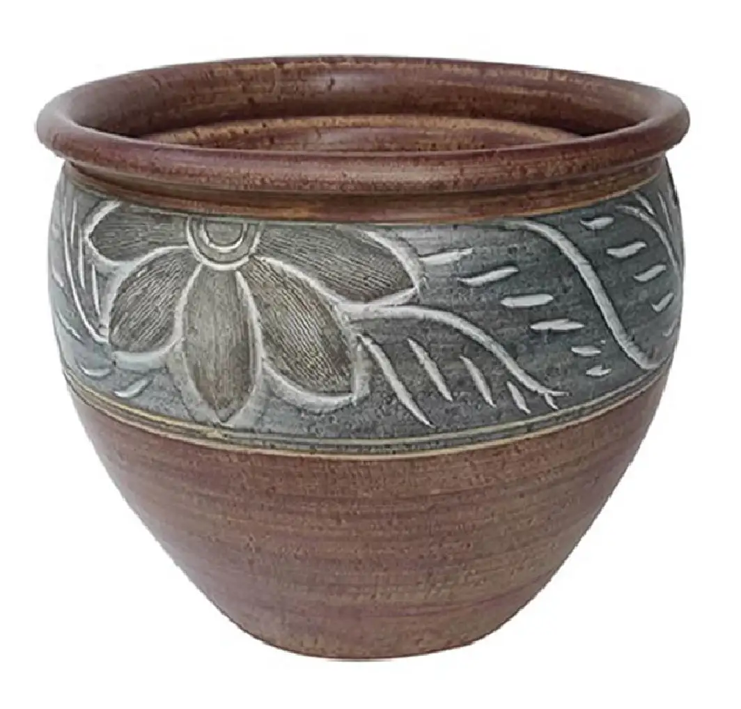 Trendspot CR11222N-15B Carved Thai Round Planter