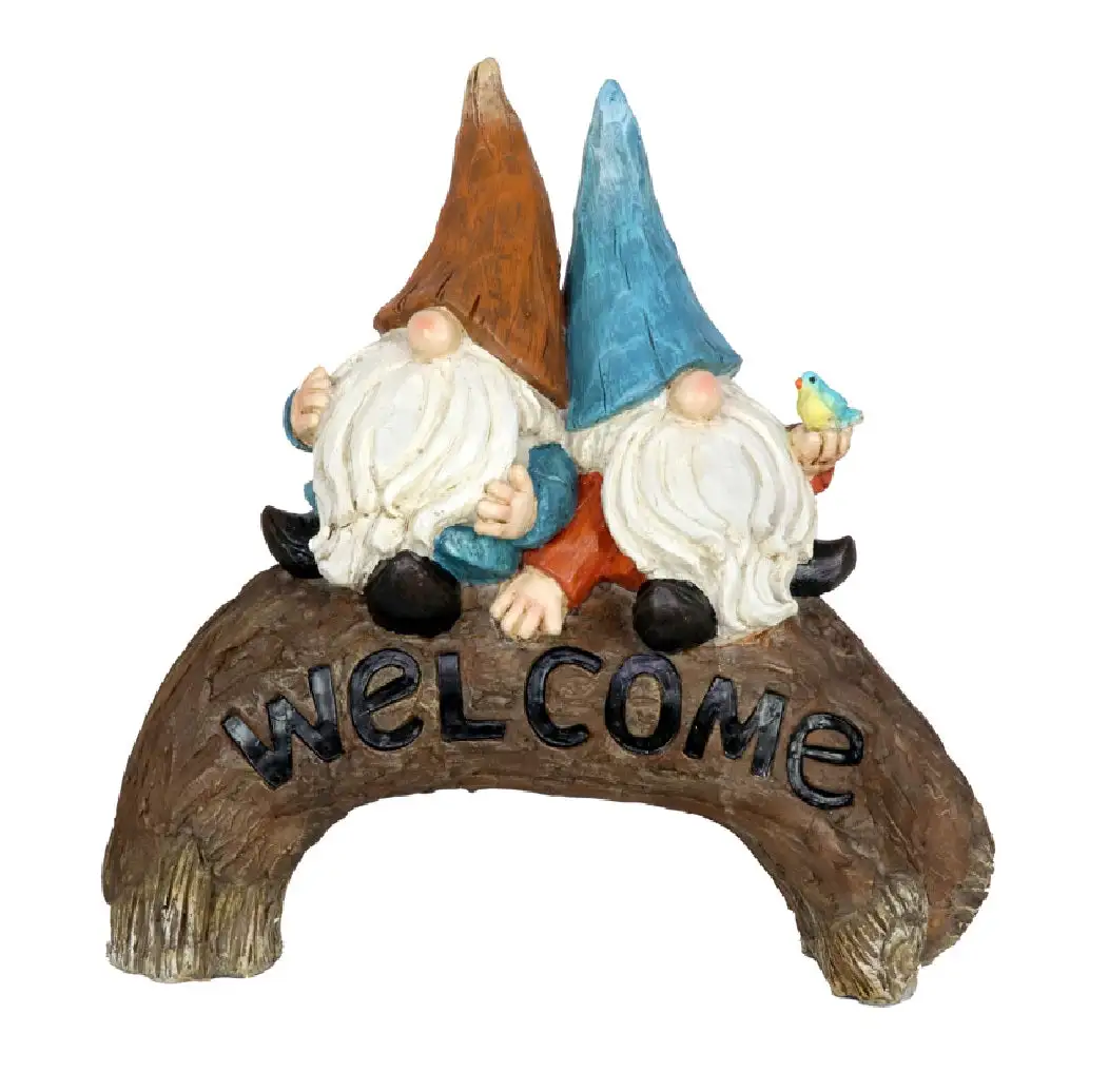 Exhart 19760-RS Welcome Gnome Garden Statue