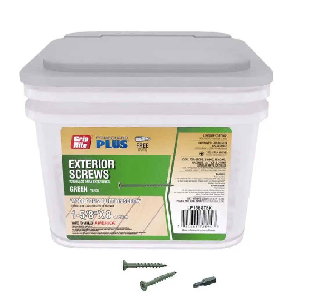 Grip-Rite LP158STBK PrimeGuard Plus Flat Head Deck Screws