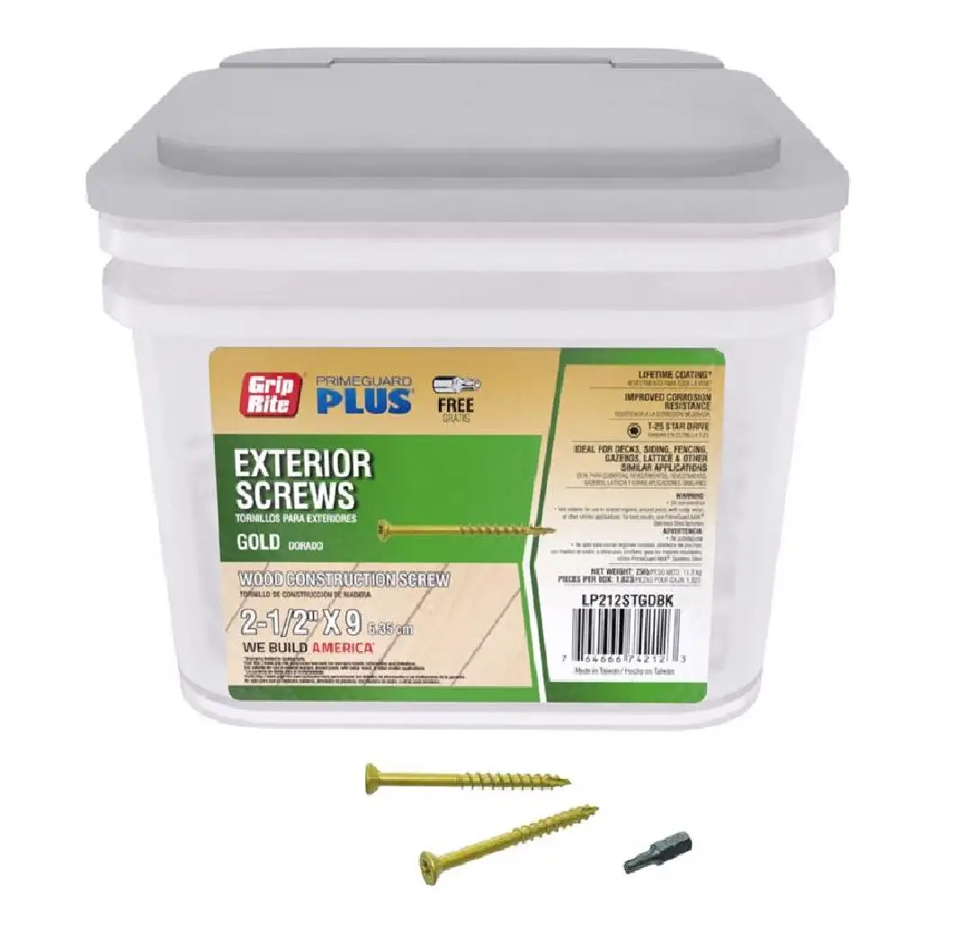 Grip-Rite LP212STGDBK PrimeGuard Plus Flat Head Deck Screws