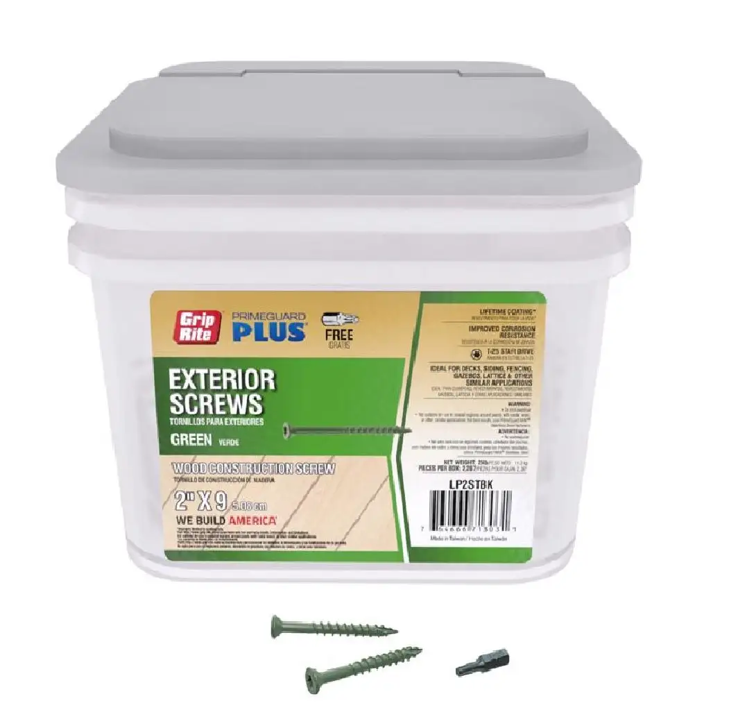 Grip-Rite LP2STBK PrimeGuard Plus Flat Head Deck Screws