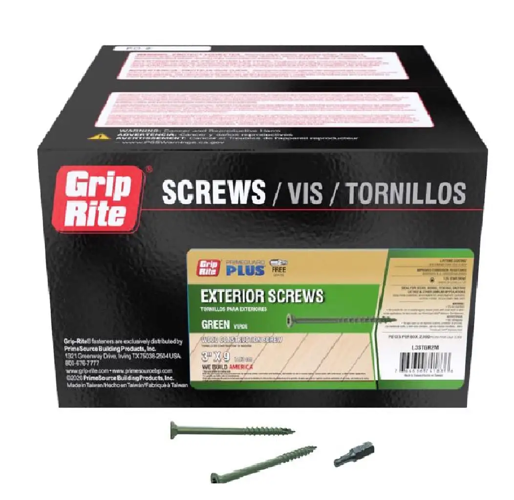 Grip-Rite L3STGR2M PrimeGuard Plus Flat Head Deck Screws