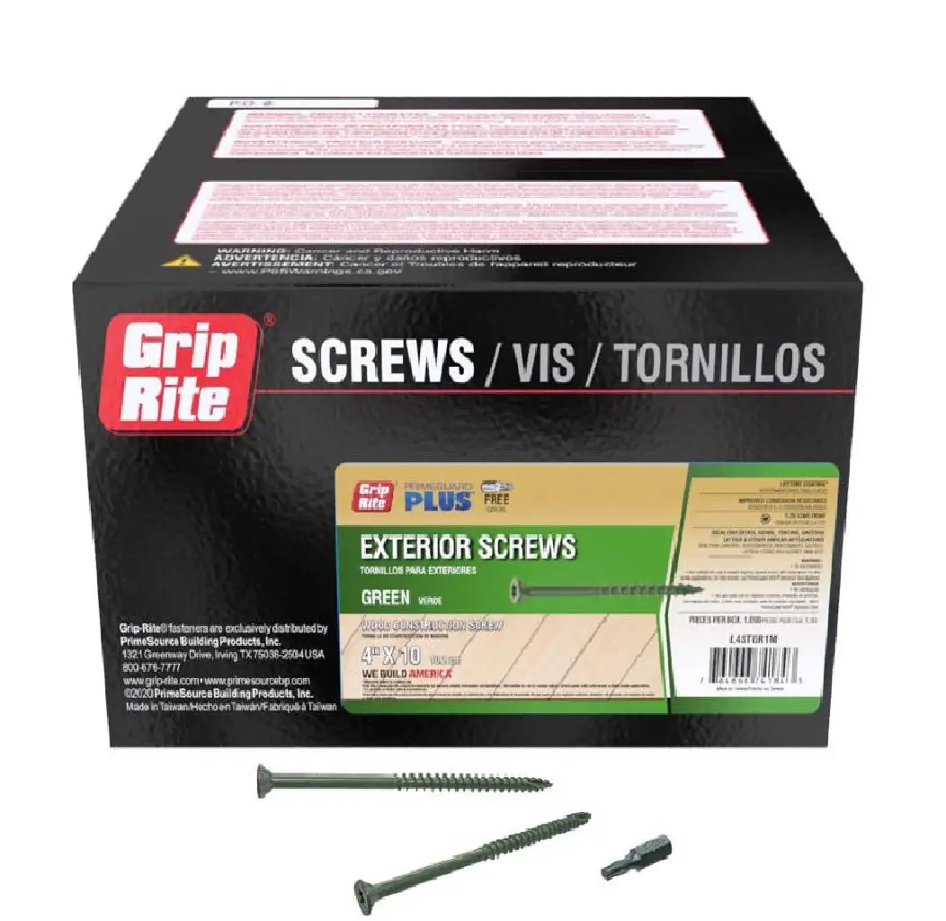 Grip-Rite L4STGR1M PrimeGuard Plus Flat Head Deck Screws