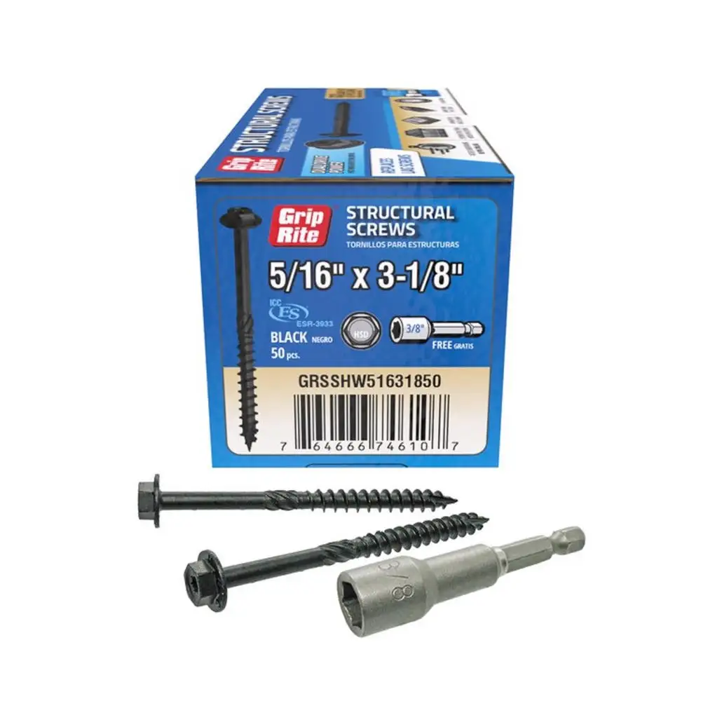 Grip-Rite GRSSHW51631850 Hex Washer Head Structural Screws