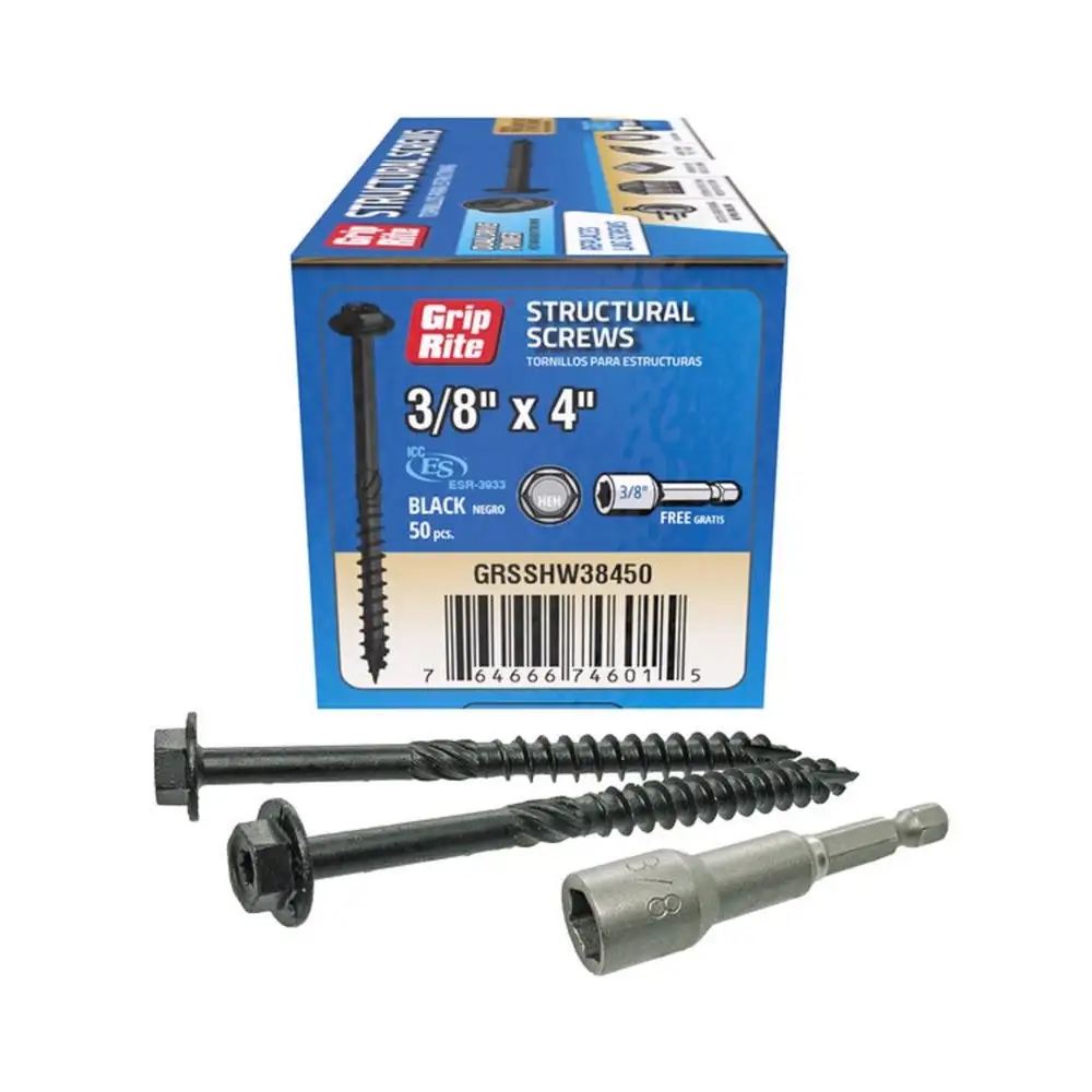 Grip-Rite GRSSHW38450 Hex Washer Head Structural Screws