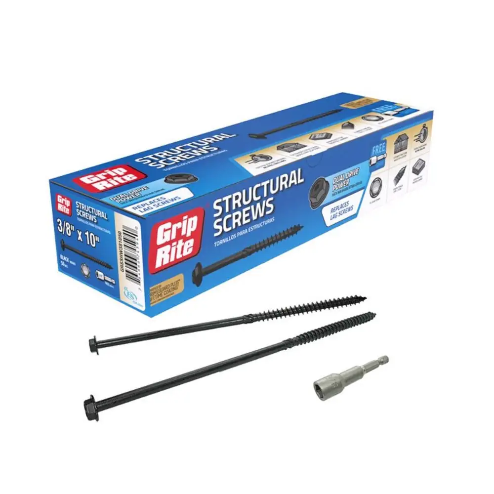 Grip-Rite GRSSHW381050 Hex Washer Head Structural Screws