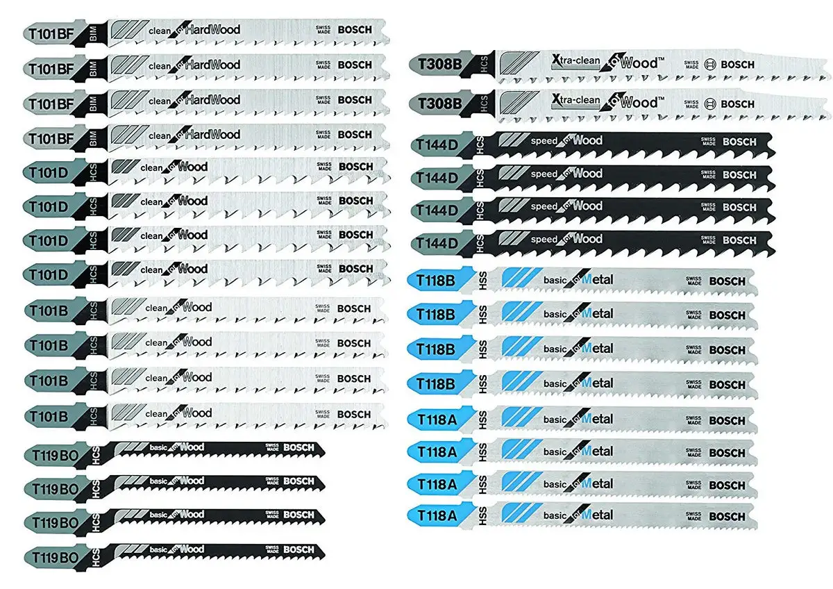 Bosch T30C T-Shank Wood and Metal Cutting Jig Saw Blade Set