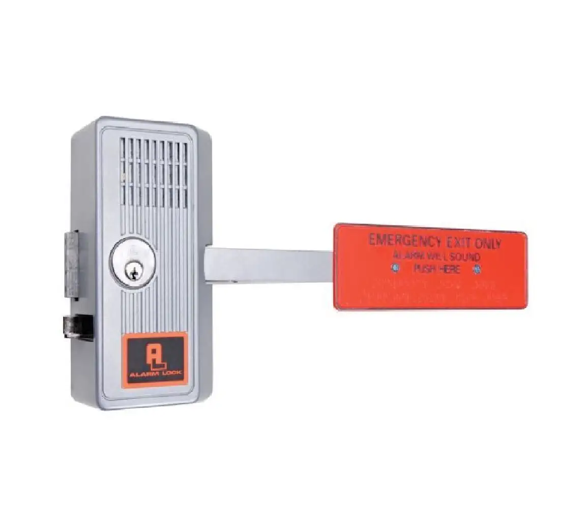 Alarm Lock 250WP28 Weather Resistant Alarmed Paddle Panic Lock Aluminum Finish