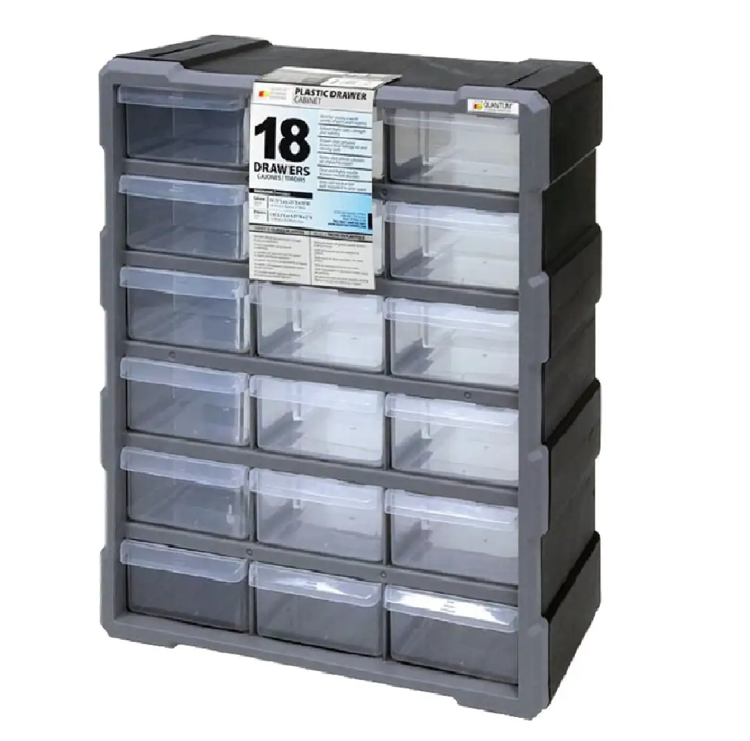 Quantum PDC-18BK Plastic Drawer Cabinet