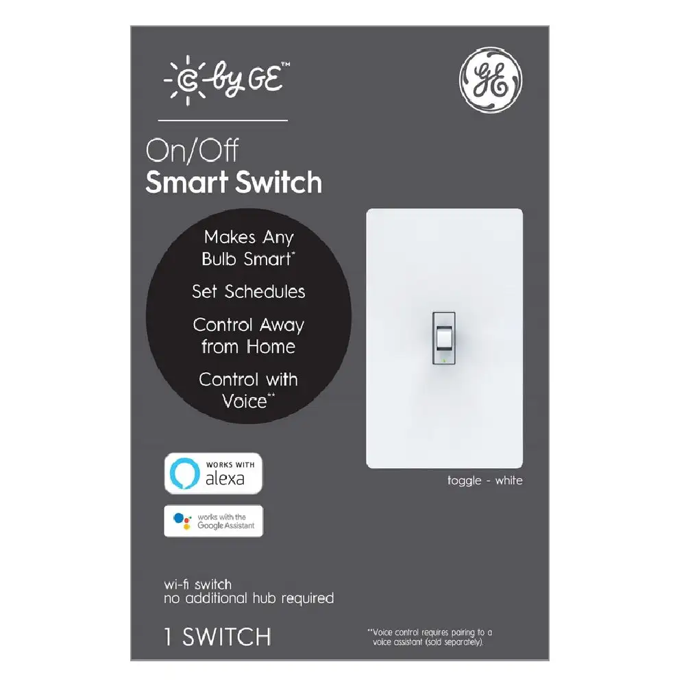 C by GE 93105376 Single Pole or 3-way Smart Switch