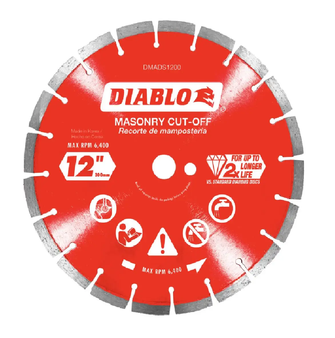 Diablo DMADS1200 Diamond Segmented Cut‑Off Discs for Masonry