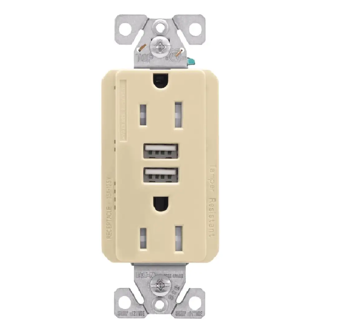 Eaton TRUSB5A15V-K-L Cooper Wiring Duplex Receptacle