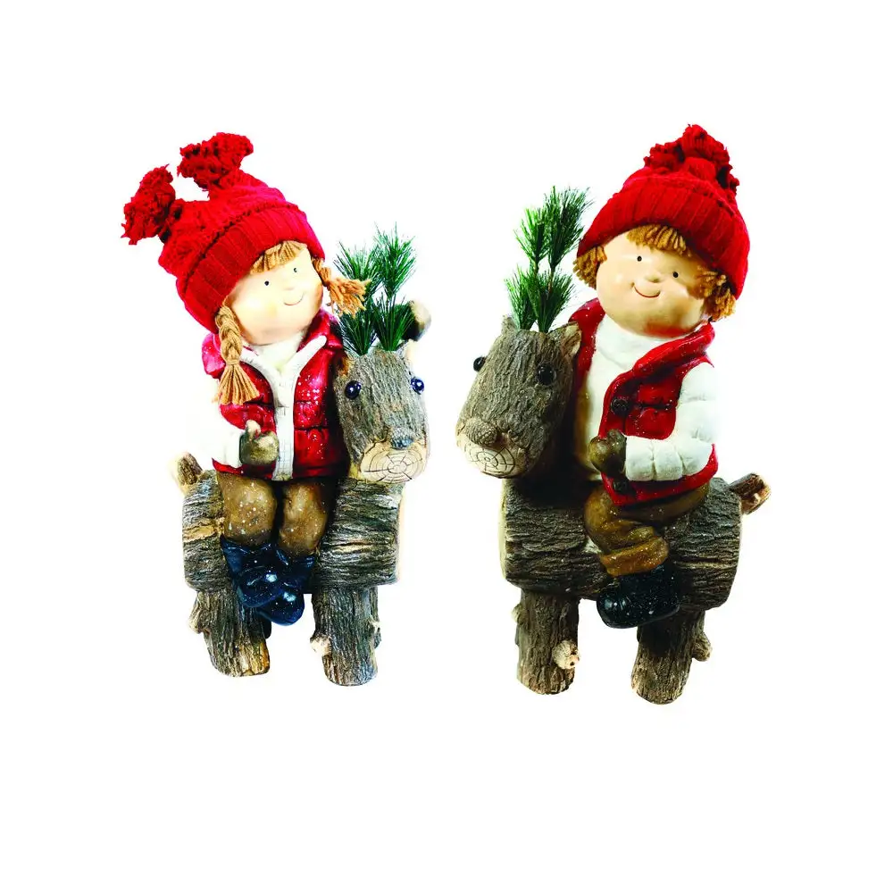 Alpine DXX185AHH Christmas Kids on Reindeer Statue