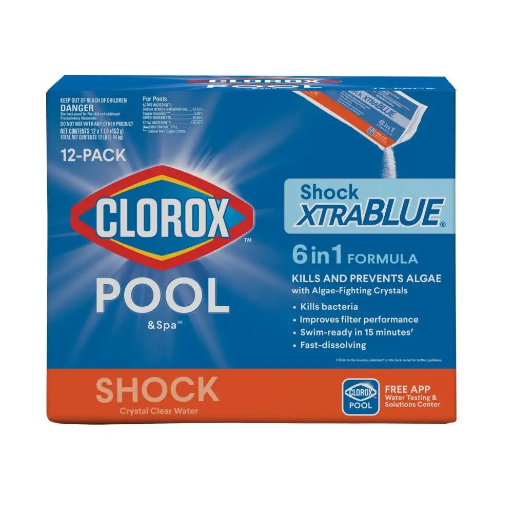 Clorox 36012CLX Chlorine Pool & Spa Shock Xtra Blue