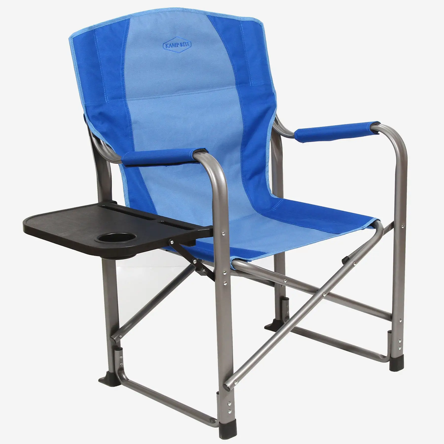 Kamp-Rite Director's Chair Camping Folding Chair with Side Table, Blue ...
