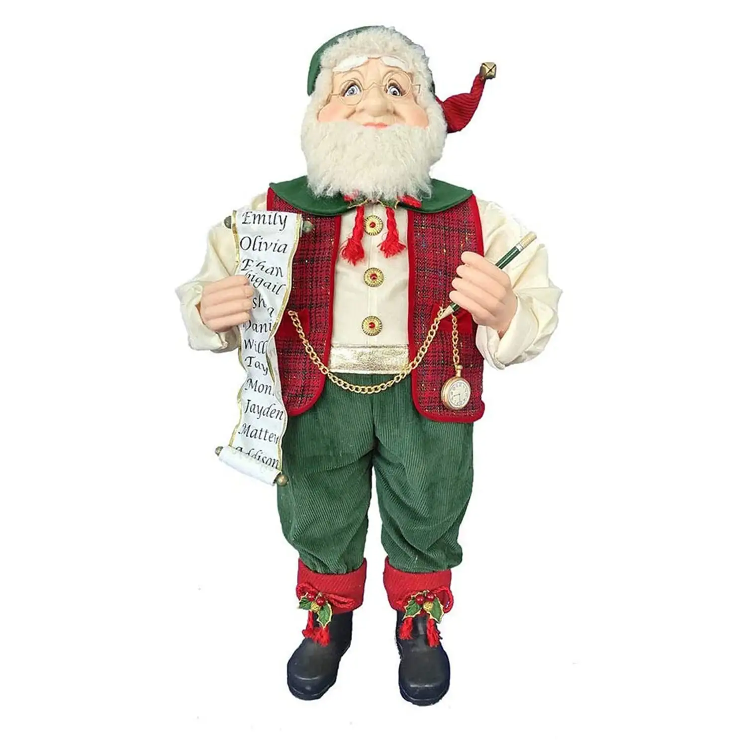 Kurt Adler 36 In Kringles Elf Figurine for Fans and Collectors, Red and Green