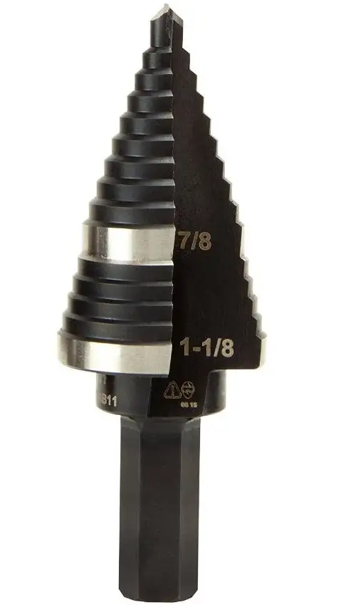 Klein Tools KTSB11 Hex Double Flute Step Drill Bit