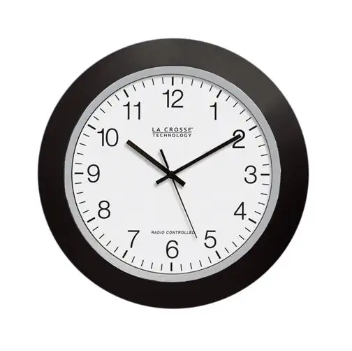 La Crosse WT-3129 Atomic Analog Black Wall Clock