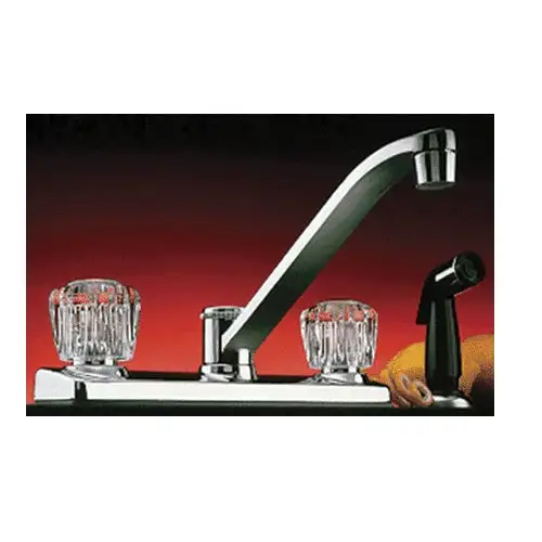 LDR 013 3401CP Double Handle Kitchen Faucet With Spray