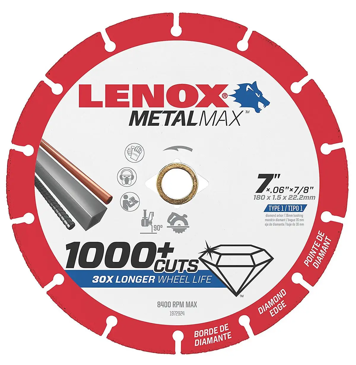 Lenox 1972924 Metalmax Diamond Edge Cutoff Wheel