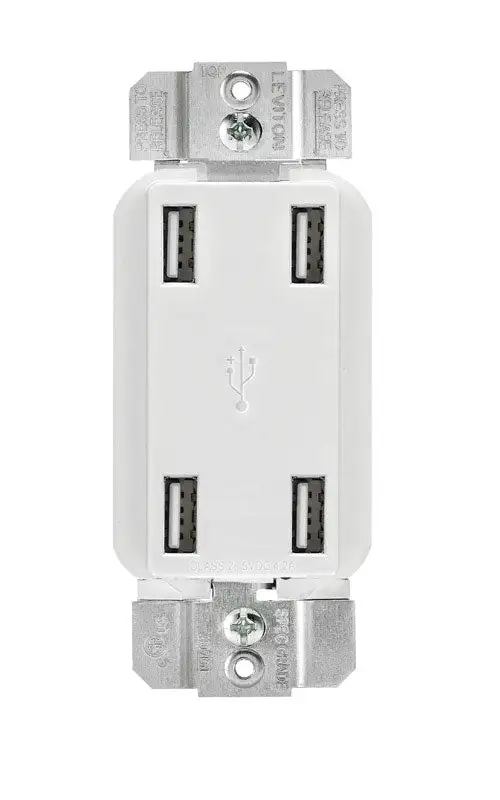 Leviton R02-USB4P-0BW Decora 4 Port USB Charger