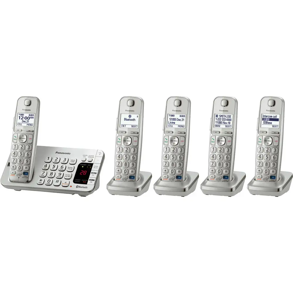 Panasonic KX-TGE275S Link2Cell Bluetooth Phone System With Five Handsets