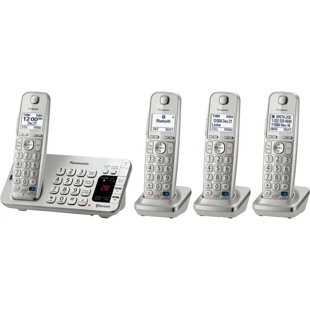 Panasonic KX-TGE274S Link2Cell Bluetooth Phone System With Four Handsets