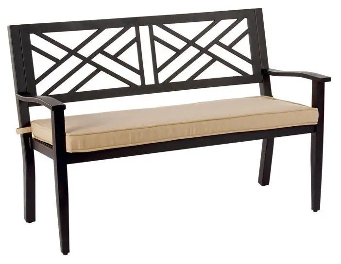 Living Accents IP-D1946CN Park Steel Bench With Cushion