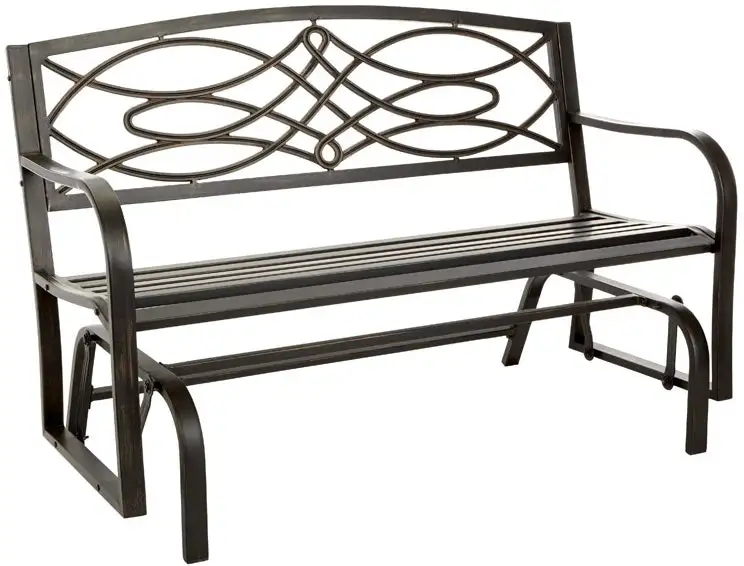 Living Accents IP-D3285BK-1 Steel Bench Glider