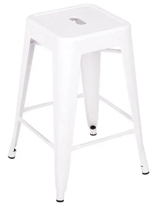 Living Accents S-C119-WHITE Steel Stacking Bar Stool