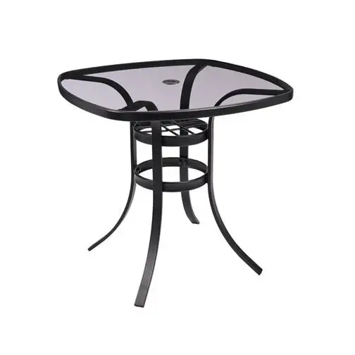 Living Accents TGS36HG Metropolitan II Square Balcony Smoked Glass Table