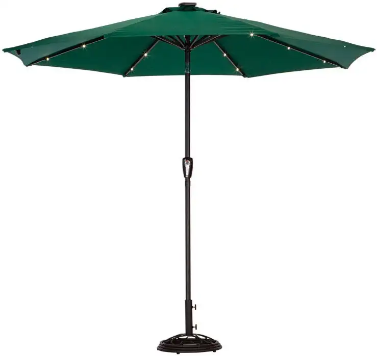 Living Accents UMS90BKOBD-01 Market Patio Solar Umbrella