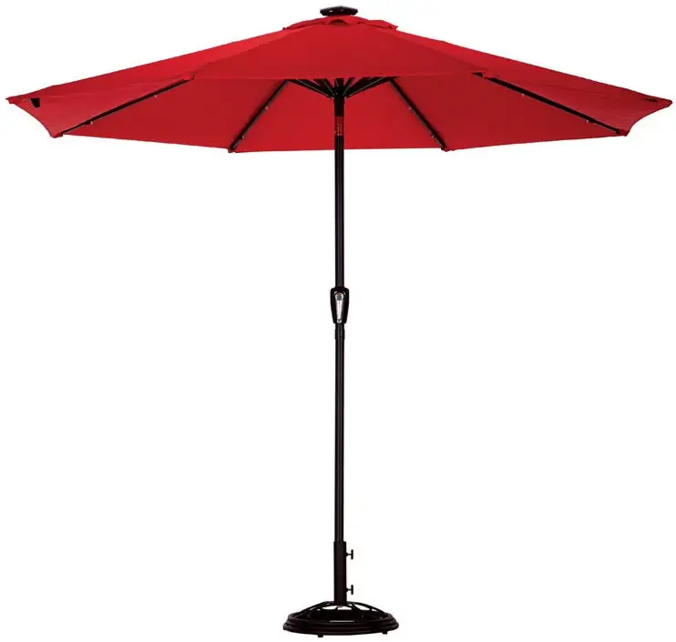 Living Accents UMS90BKOBD27 Market Patio Solar Umbrella