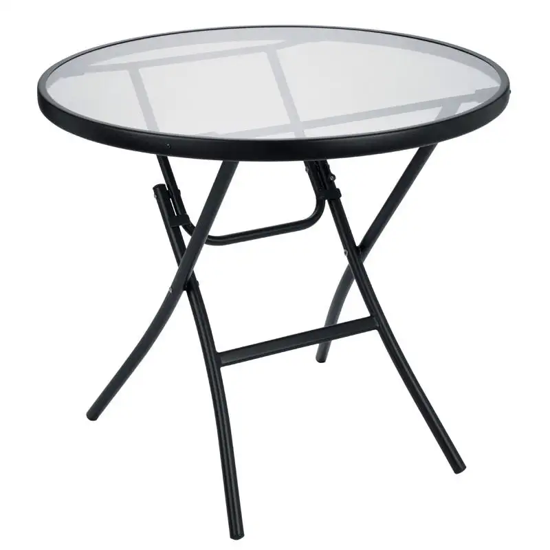 Living Accents ZS154158 Smoked Glass Folding Table