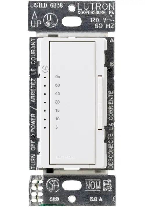 Lutron Electronics MA-T51H-WH In Wall Countdown Timer