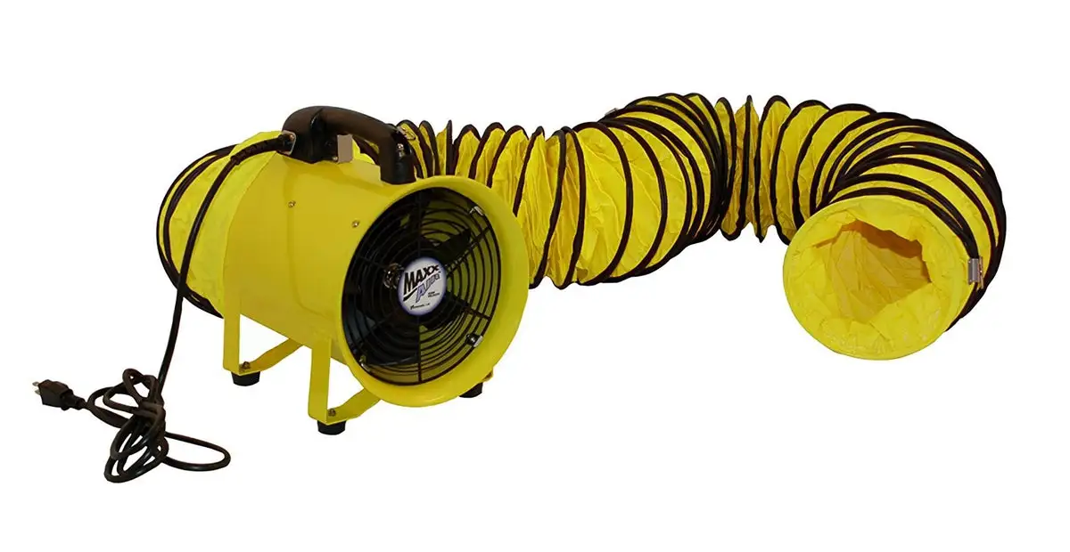 MaxxAir HVHF 12COMBO Heavy Duty 12" Cylinder Fan with 20' Vinyl Hose