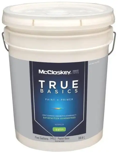 McCloskey 14511 True Basics Interior Latex Satin Paint